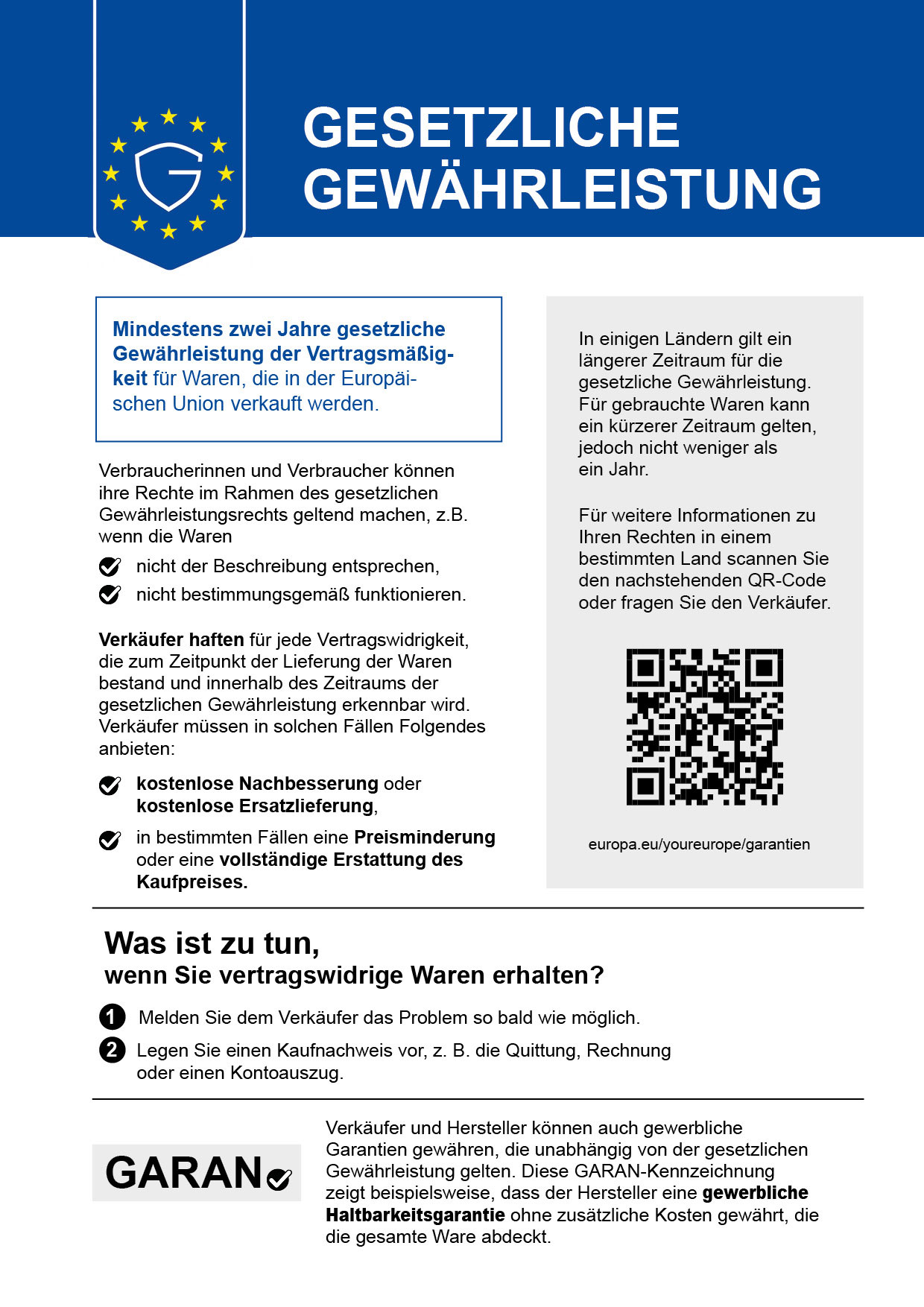 Deine gesetzlichen Gewährleistungsrechte
