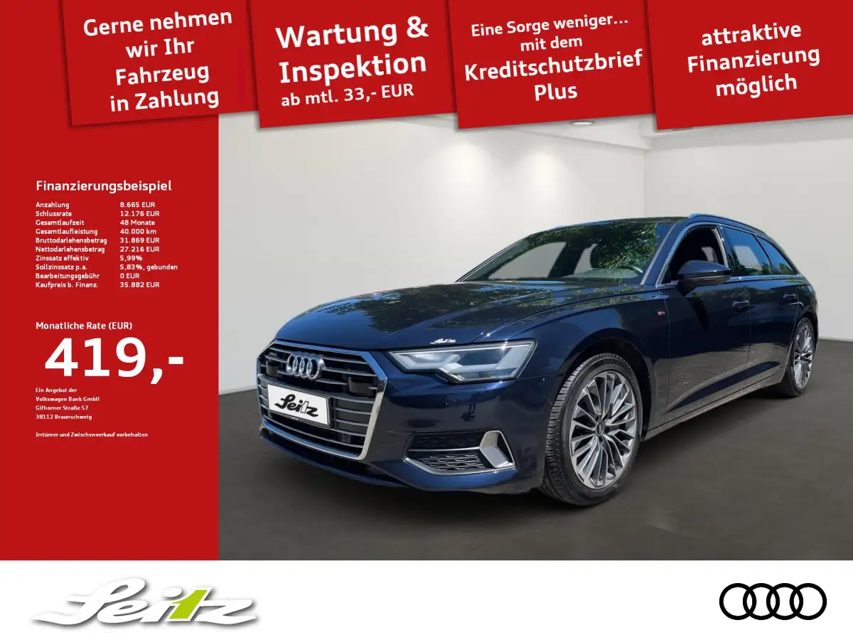 Audi A6, Kombi, Hybrid (Benzin/Elektro), Automatik, Blau