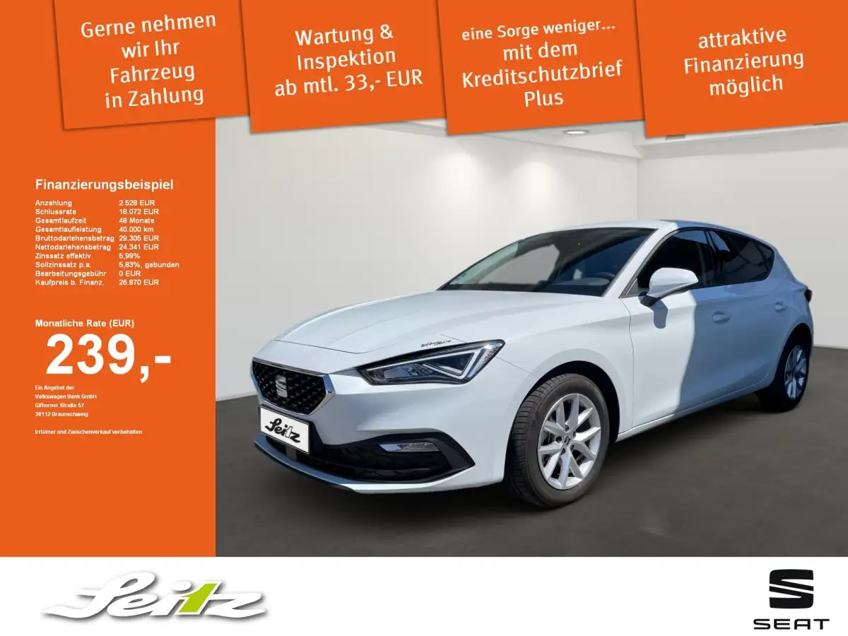 Seat Leon, Limousine, Diesel, Automatik, Weiß