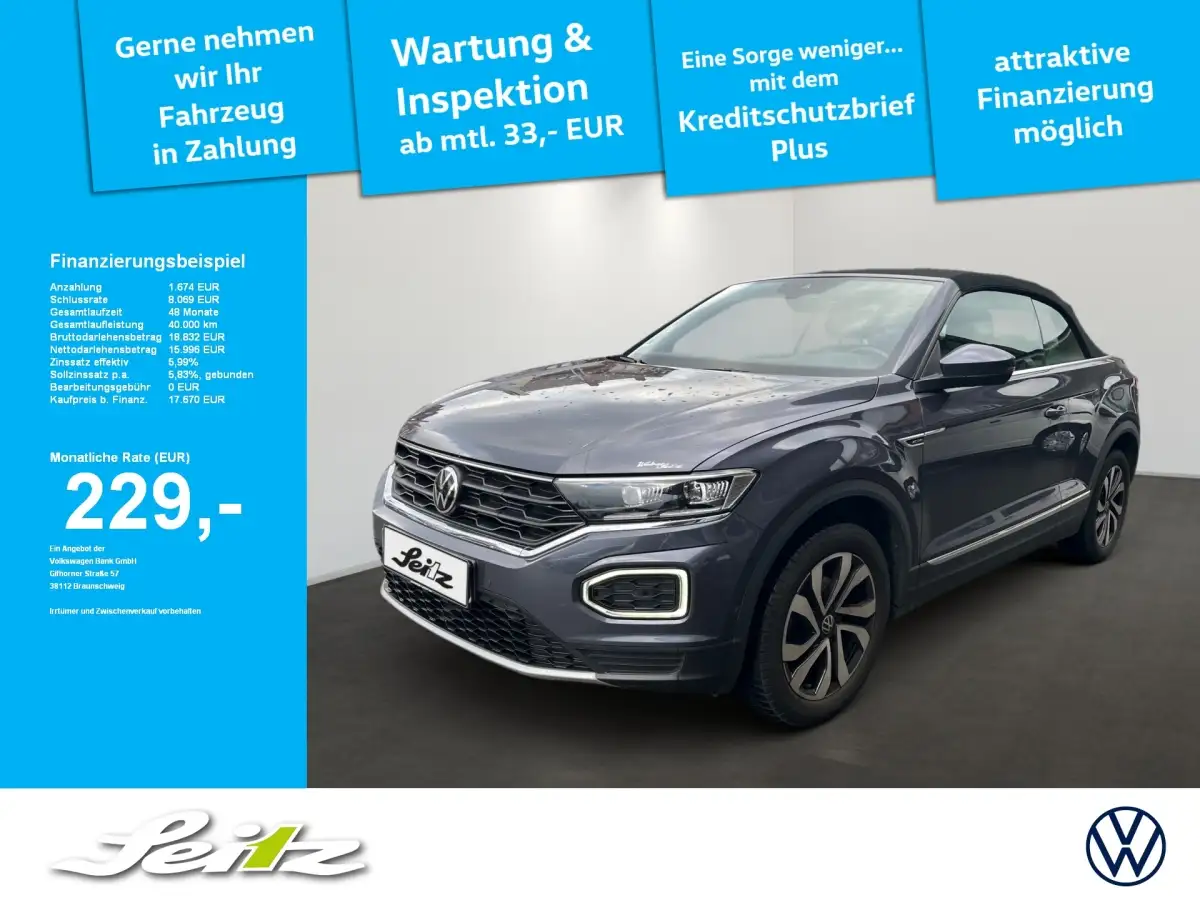 Volkswagen T-Roc, Cabrio/Roadster, Benzin, Schaltgetriebe, Grau