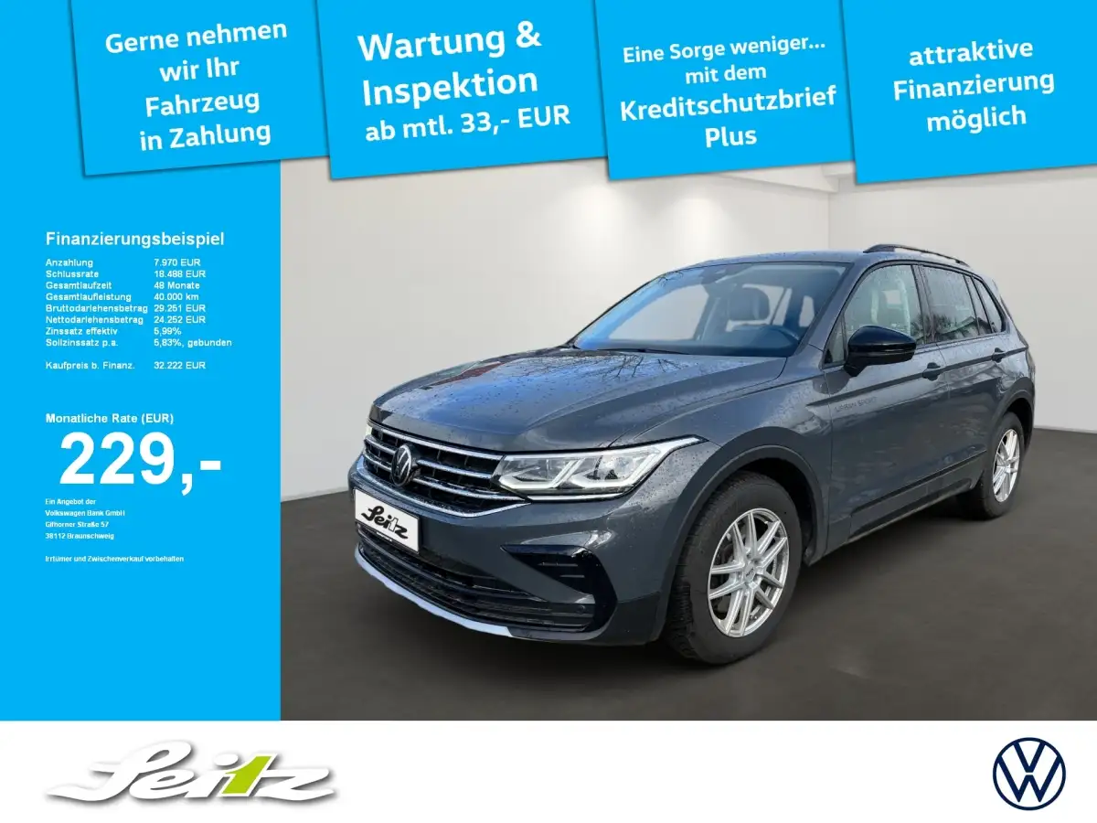 Volkswagen Tiguan, SUV/Geländewagen/Pickup, Benzin, Automatik, Grau