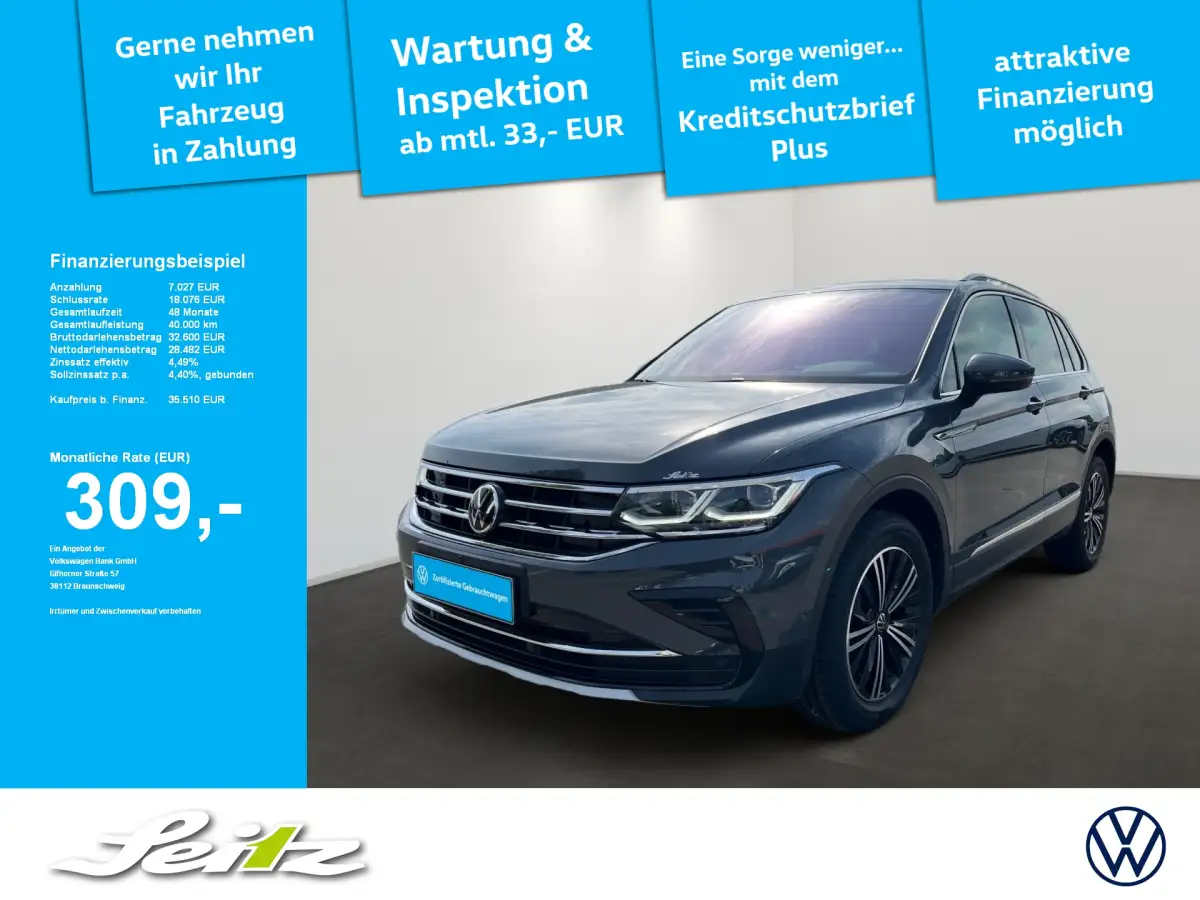 Volkswagen Tiguan, SUV/Geländewagen/Pickup, Benzin, Automatik, Grau