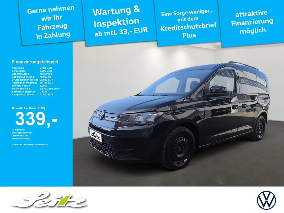 Volkswagen Caddy, Van/Kleinbus, Diesel, Schaltgetriebe, Schwarz
