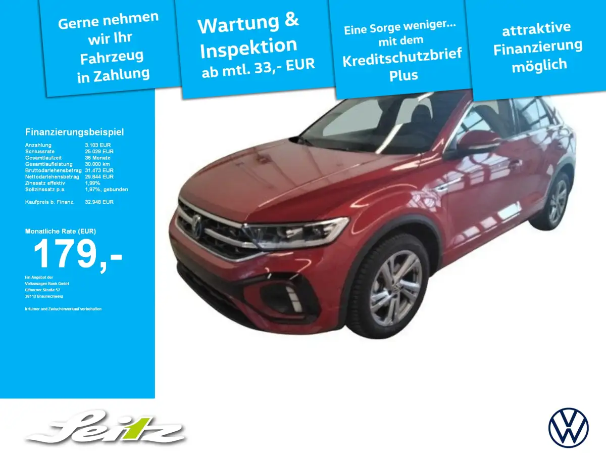 Volkswagen T-Roc, SUV/Geländewagen/Pickup, Benzin, Automatik, Rot