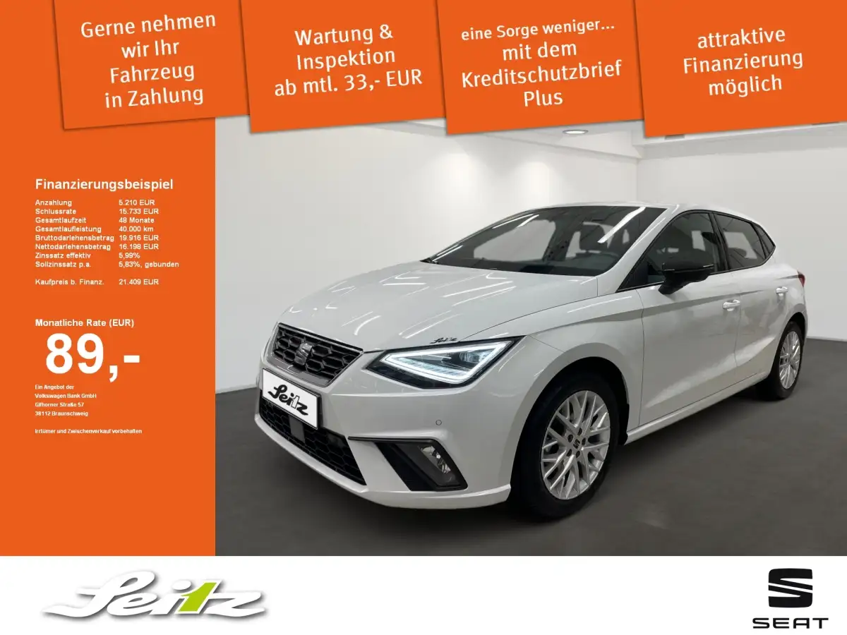 Seat Ibiza, Limousine, Benzin, Automatik, Weiß