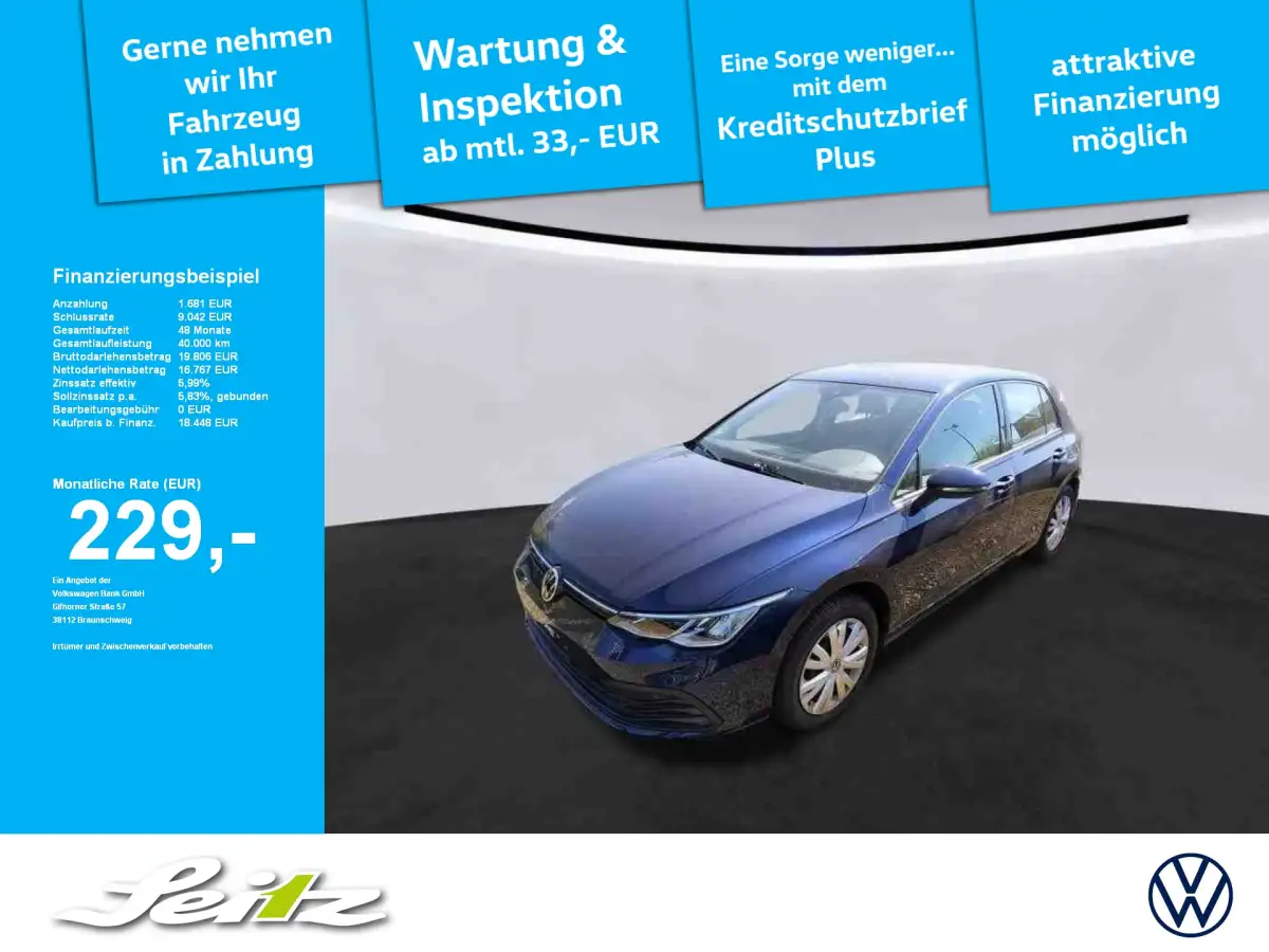 Volkswagen Golf, Limousine, Benzin, Schaltgetriebe, Blau