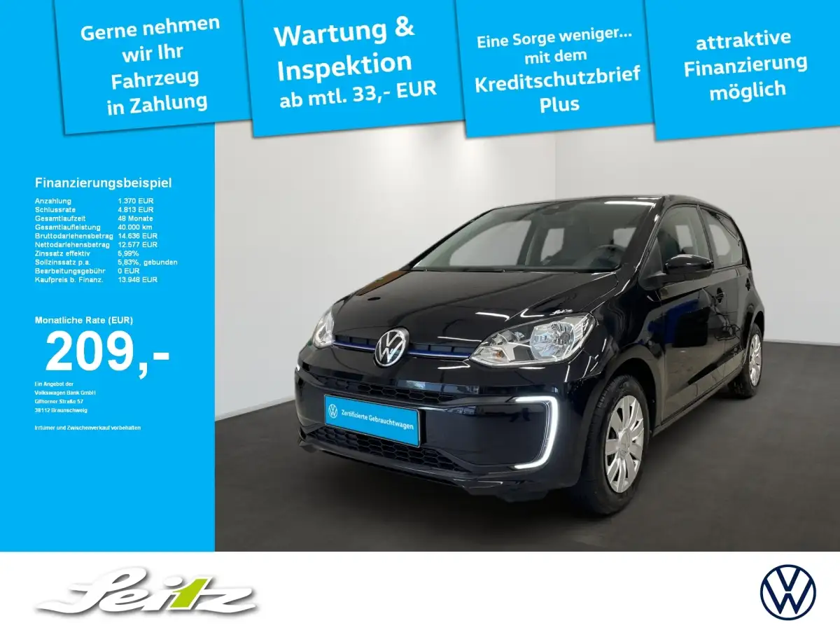 Volkswagen up!, Limousine, Elektro, Automatik, Schwarz