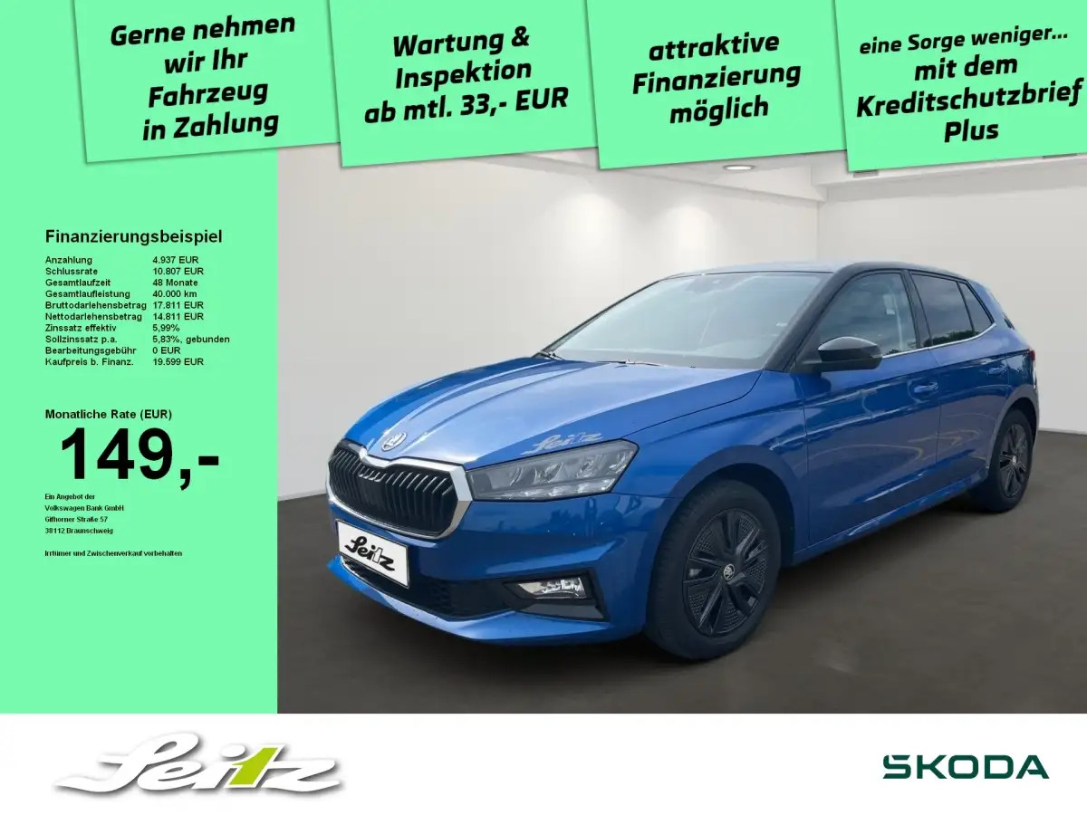 Skoda Fabia, Limousine, Benzin, Automatik, Blau