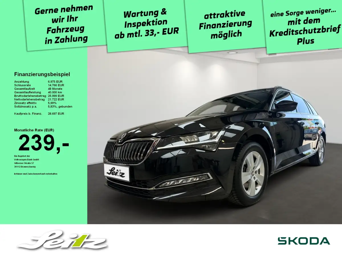 Skoda Superb, Kombi, Diesel, Automatik, Schwarz