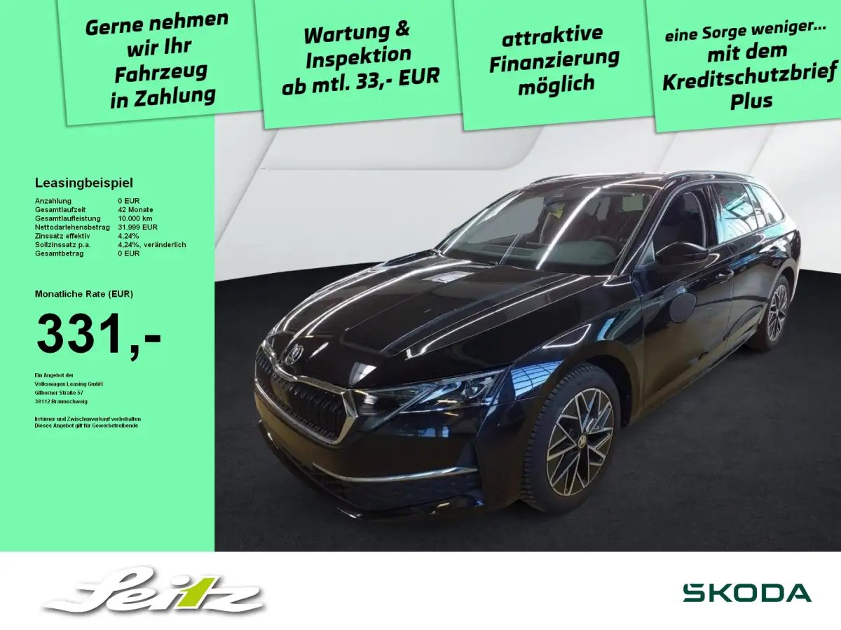 Skoda Octavia, Kombi, Diesel, Automatik, Schwarz