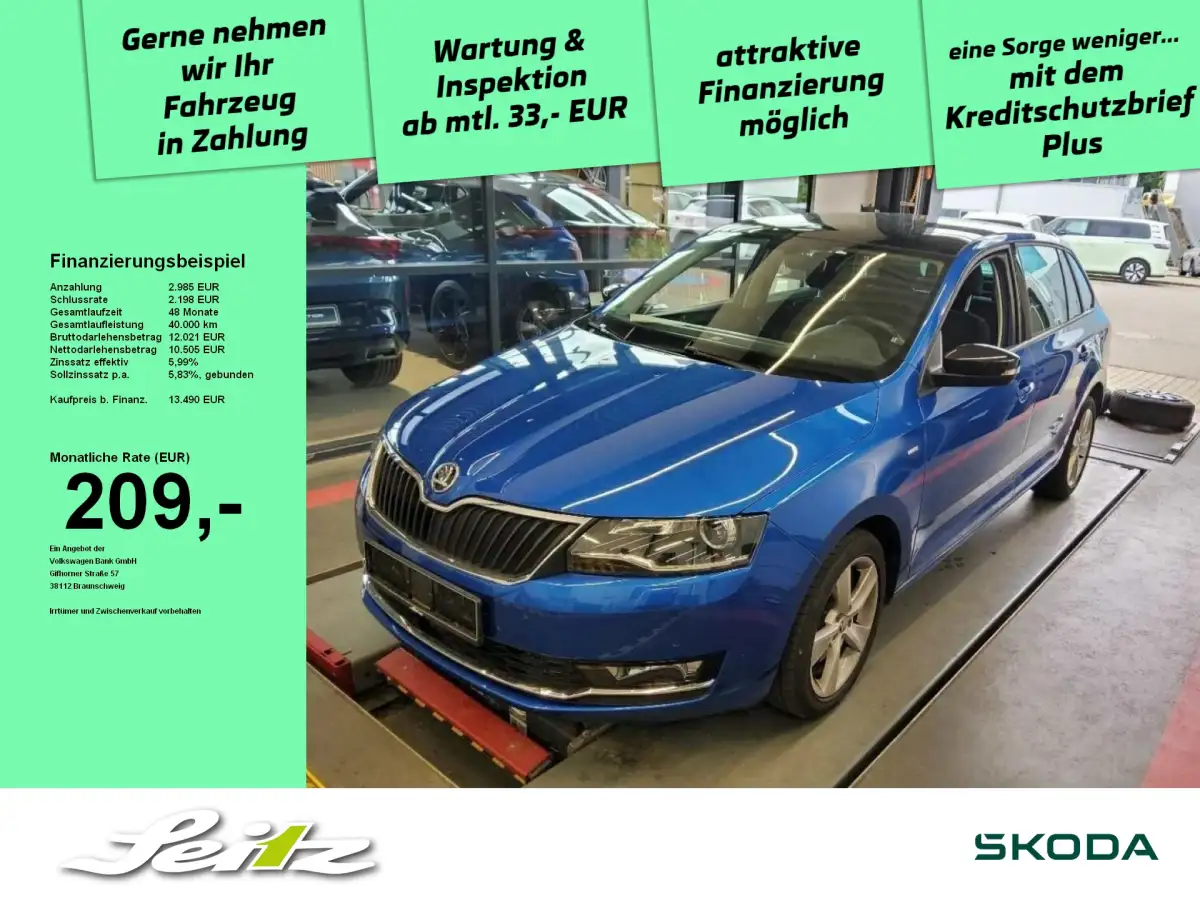 Skoda Rapid, Limousine, Benzin, Schaltgetriebe, Blau