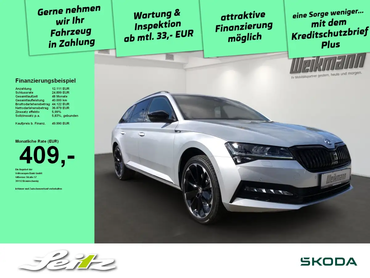 Skoda Superb, Kombi, Benzin, Automatik, Silber