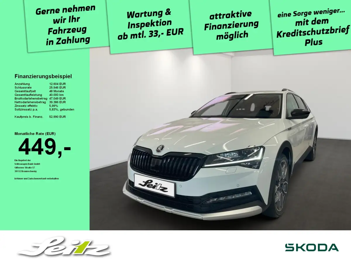 Skoda Superb, Kombi, Diesel, Automatik, Weiß