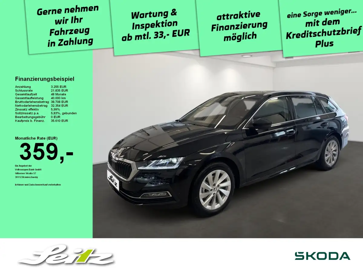 Skoda Octavia, Kombi, Diesel, Automatik, Schwarz