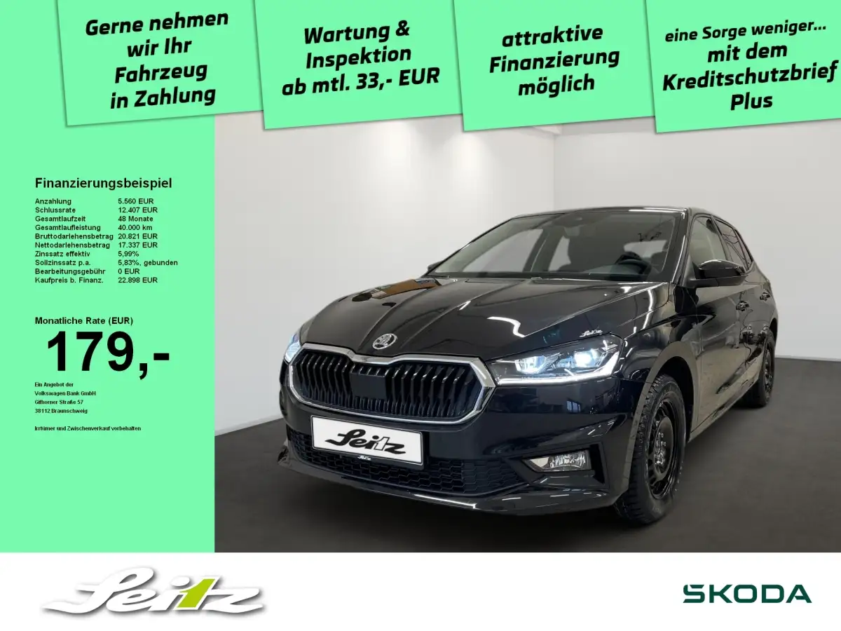 Skoda Fabia, Limousine, Benzin, Schaltgetriebe, Schwarz
