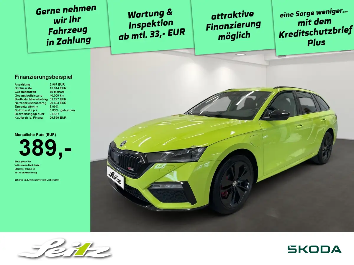 Skoda Octavia, Kombi, Hybrid (Benzin/Elektro), Automatik, Grün