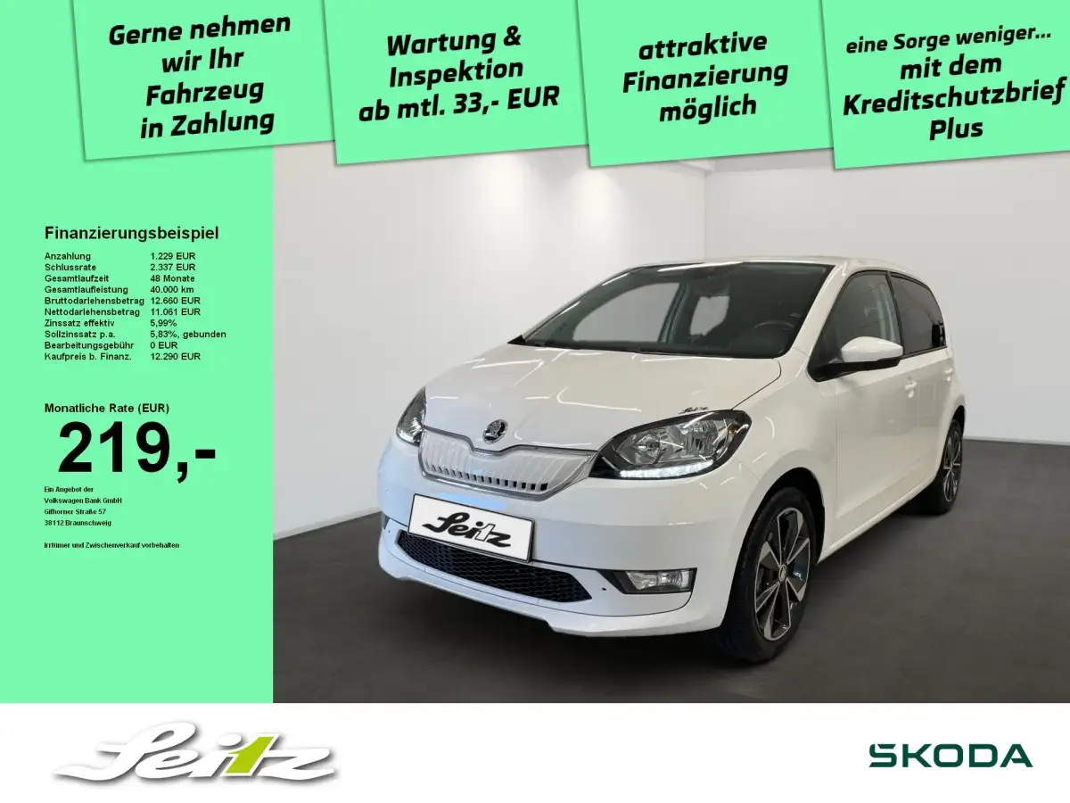 Skoda Citigo, Limousine, Elektro, Automatik, Weiß