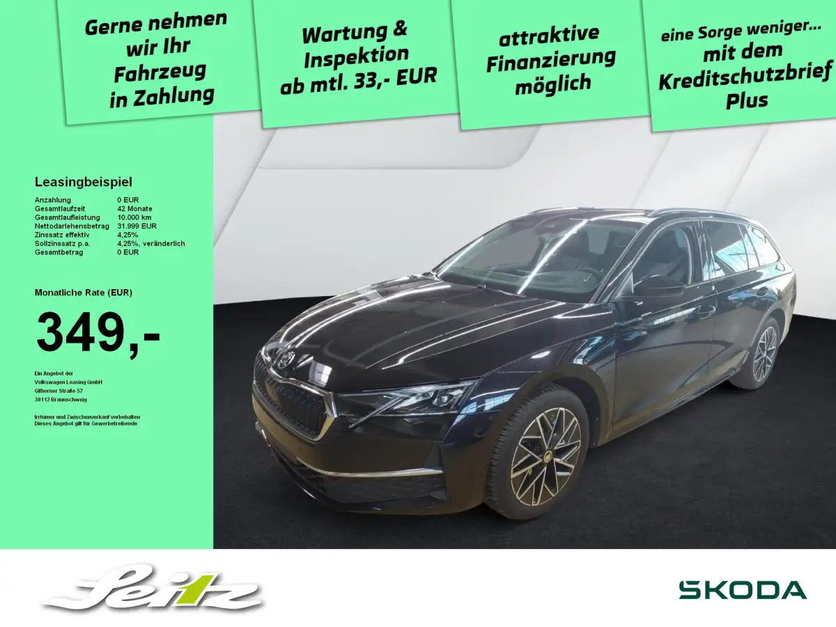 Skoda Octavia, Kombi, Diesel, Automatik, Schwarz