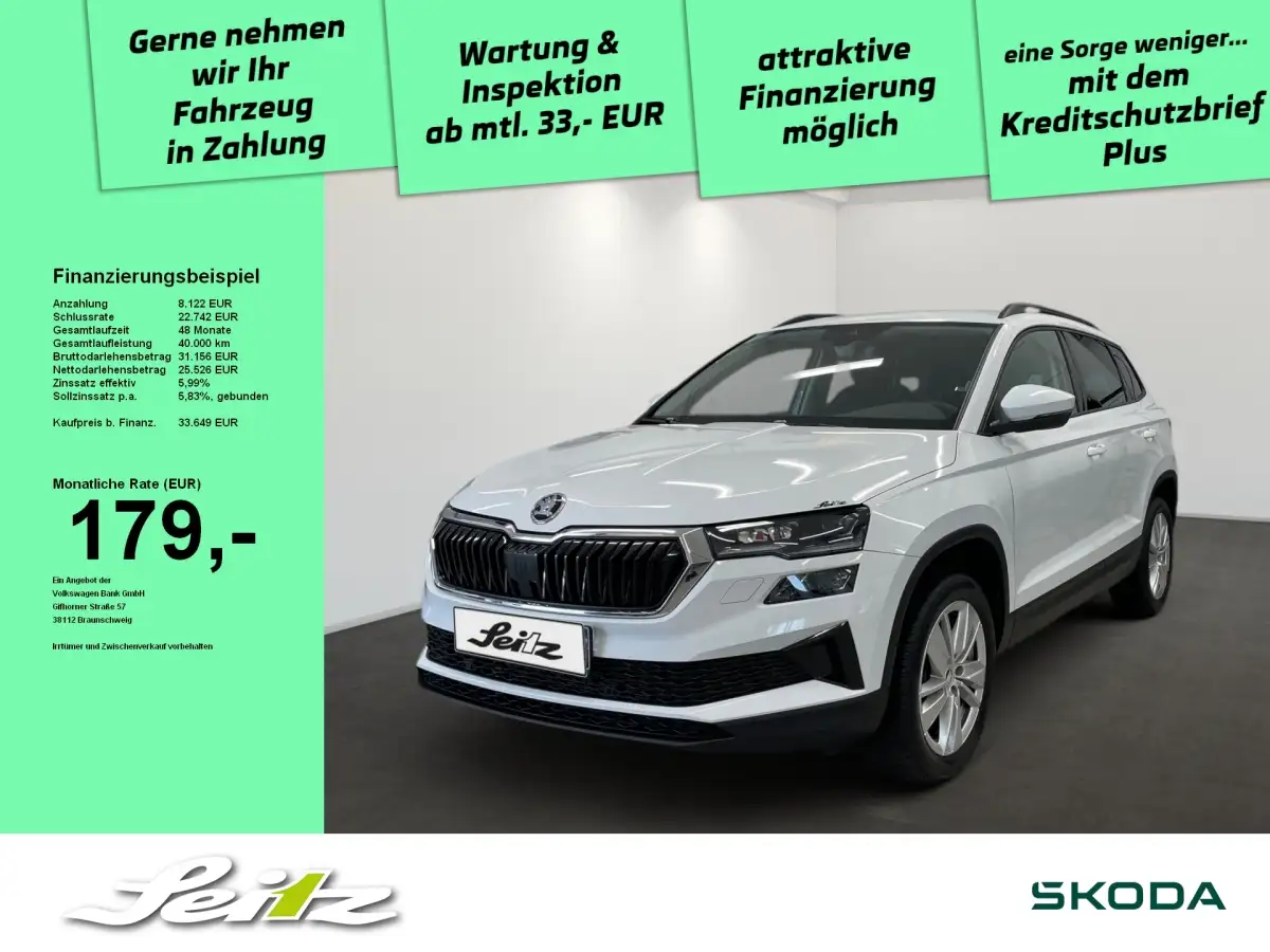 Skoda Karoq, SUV/Geländewagen/Pickup, Benzin, Automatik, Weiß