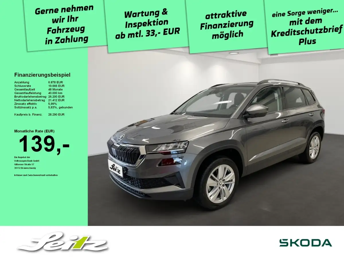Skoda Karoq, SUV/Geländewagen/Pickup, Benzin, Schaltgetriebe, Grau