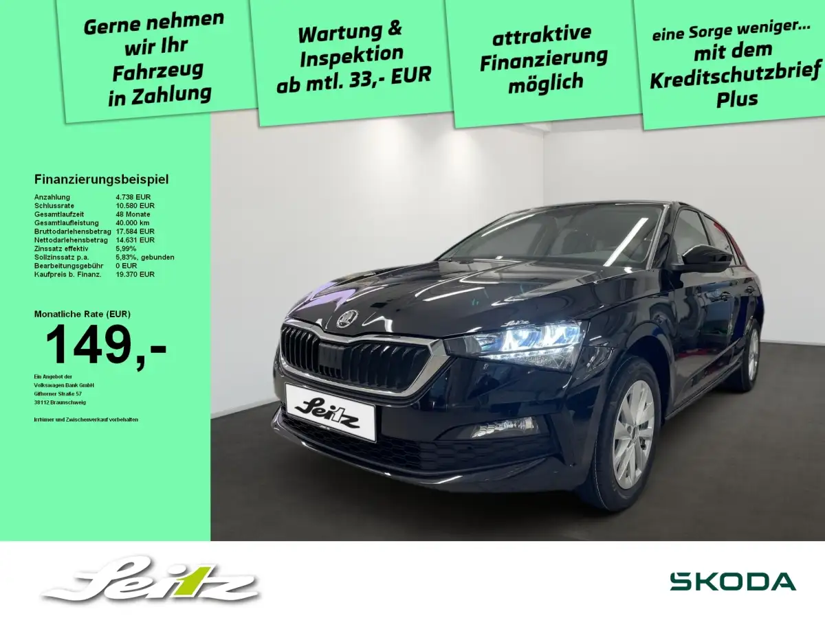 Skoda Scala, Limousine, Benzin, Schaltgetriebe, Schwarz