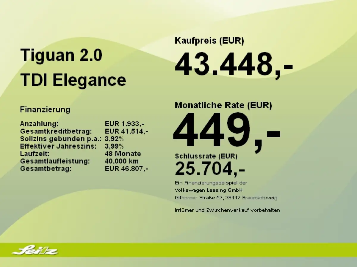 Volkswagen Tiguan, SUV/Geländewagen/Pickup, Diesel, Automatik, Grün