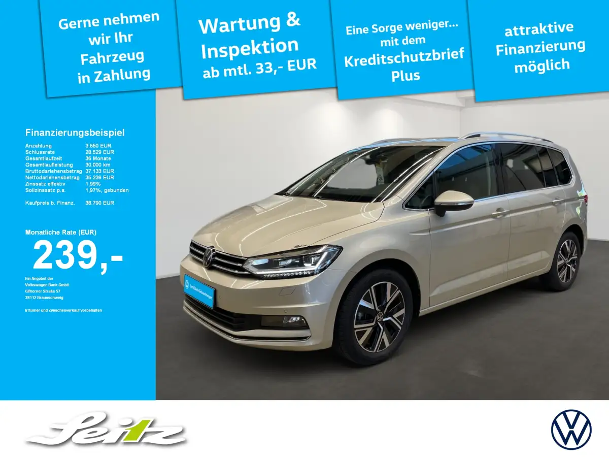 Volkswagen Touran, Van/Kleinbus, Diesel, Automatik, Silber