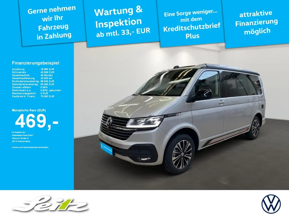 Volkswagen T6 California, Van/Kleinbus, Diesel, Automatik, Silber