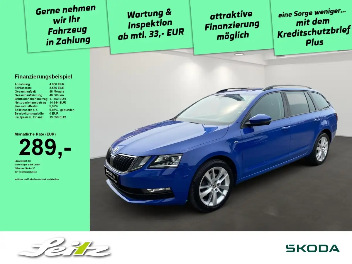 Skoda Octavia, Kombi, Diesel, Automatik, Blau