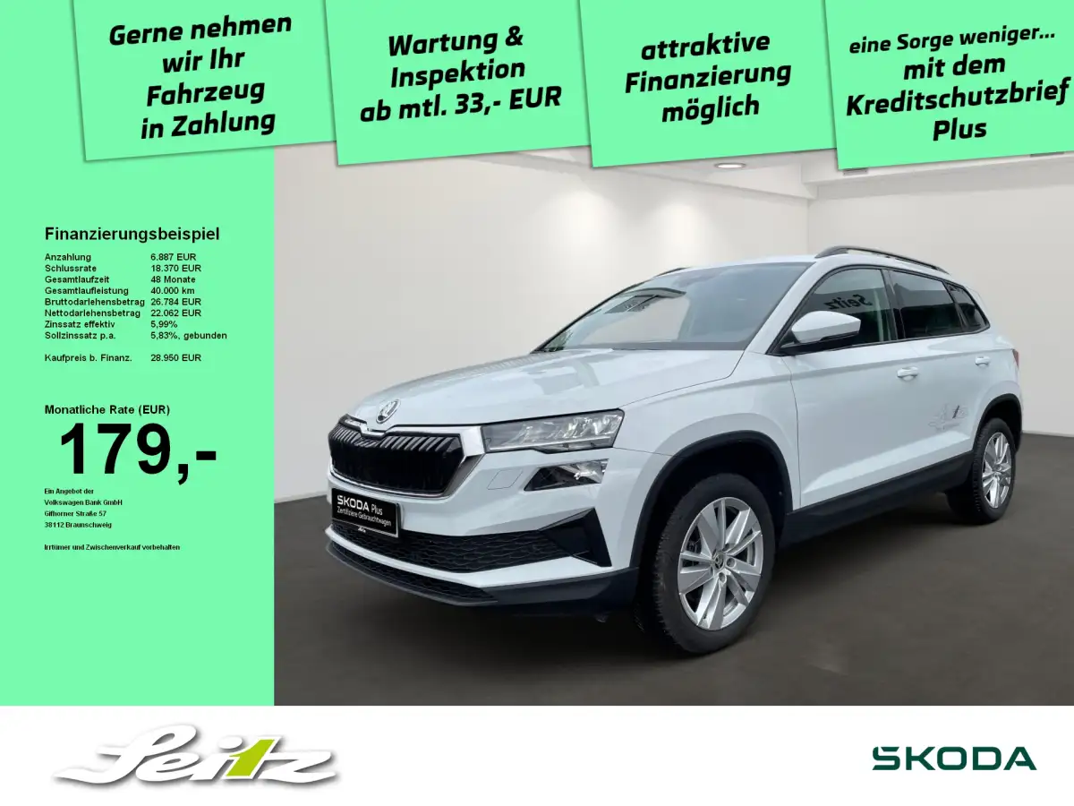 Skoda Karoq, SUV/Geländewagen/Pickup, Benzin, Schaltgetriebe, Weiß