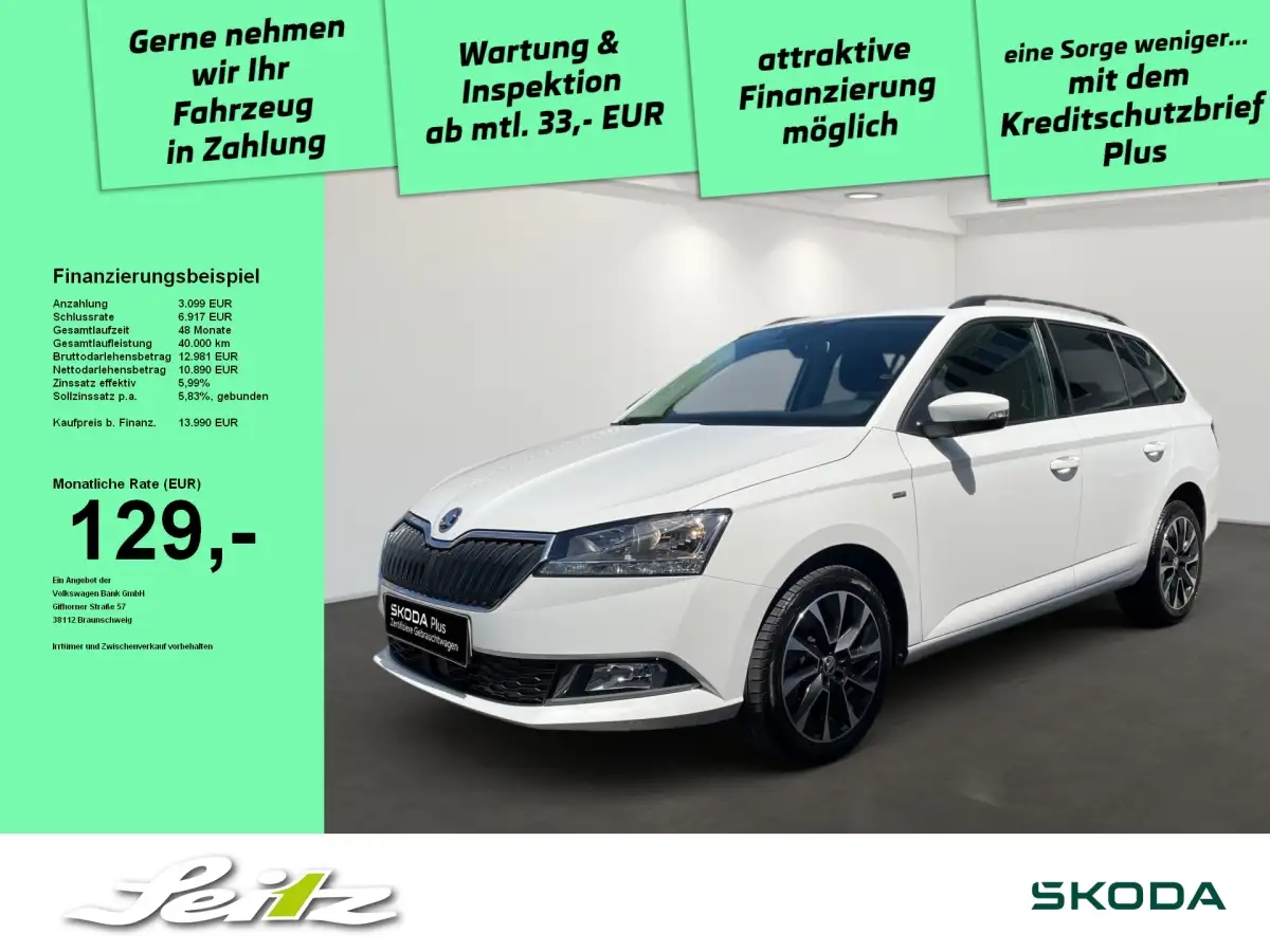Skoda Fabia, Kombi, Benzin, Schaltgetriebe, Weiß