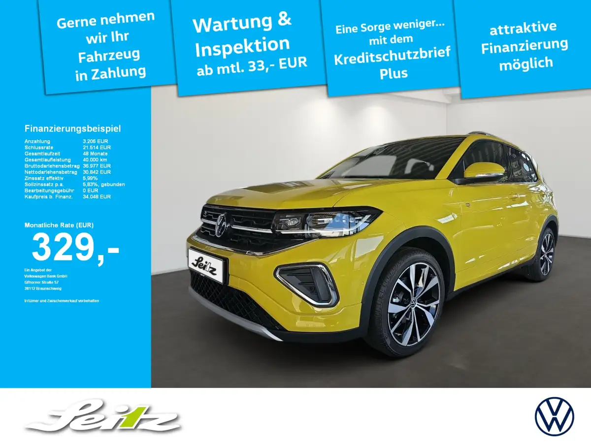 Volkswagen T-Cross, SUV/Geländewagen/Pickup, Benzin, Automatik, Gelb
