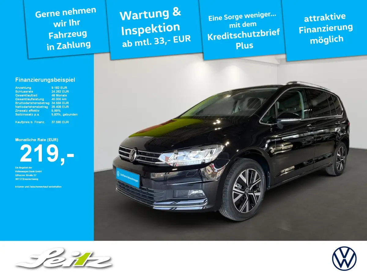 Volkswagen Touran, Van/Kleinbus, Benzin, Schaltgetriebe, Schwarz