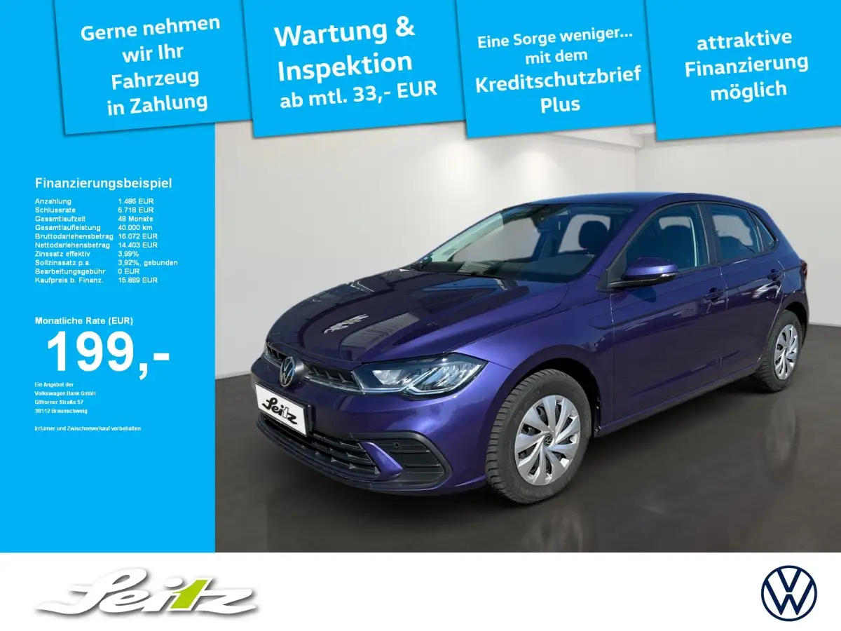 Volkswagen Polo, Kleinwagen, Benzin, Schaltgetriebe, Violett