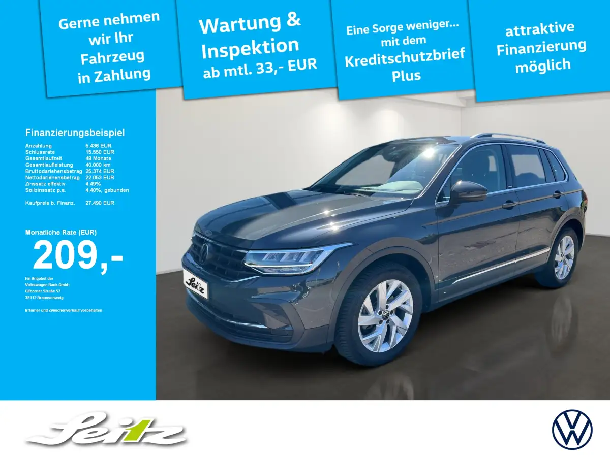 Volkswagen Tiguan, SUV/Geländewagen/Pickup, Benzin, Schaltgetriebe, Grau