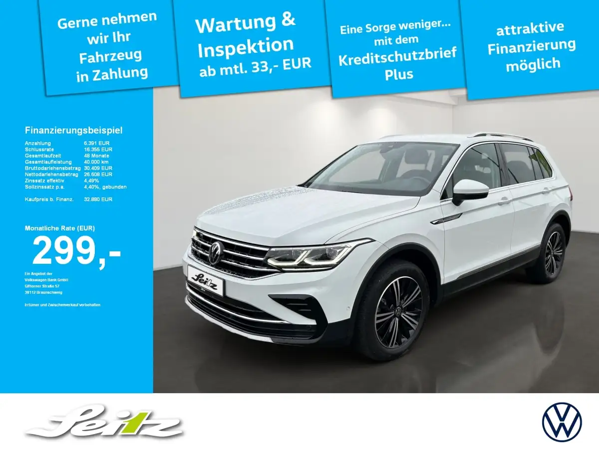 Volkswagen Tiguan, SUV/Geländewagen/Pickup, Benzin, Automatik, Weiß