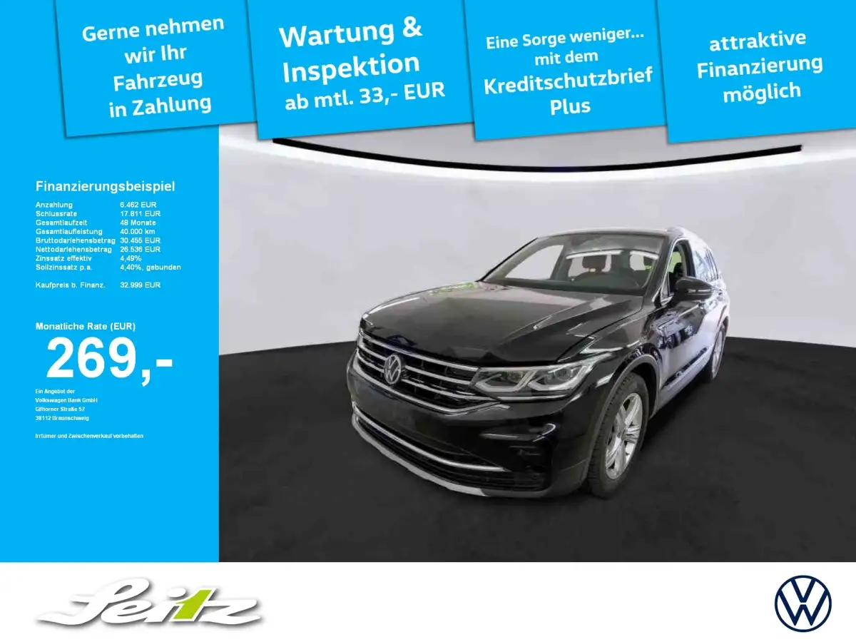 Volkswagen Tiguan, SUV/Geländewagen/Pickup, Benzin, Automatik, Schwarz