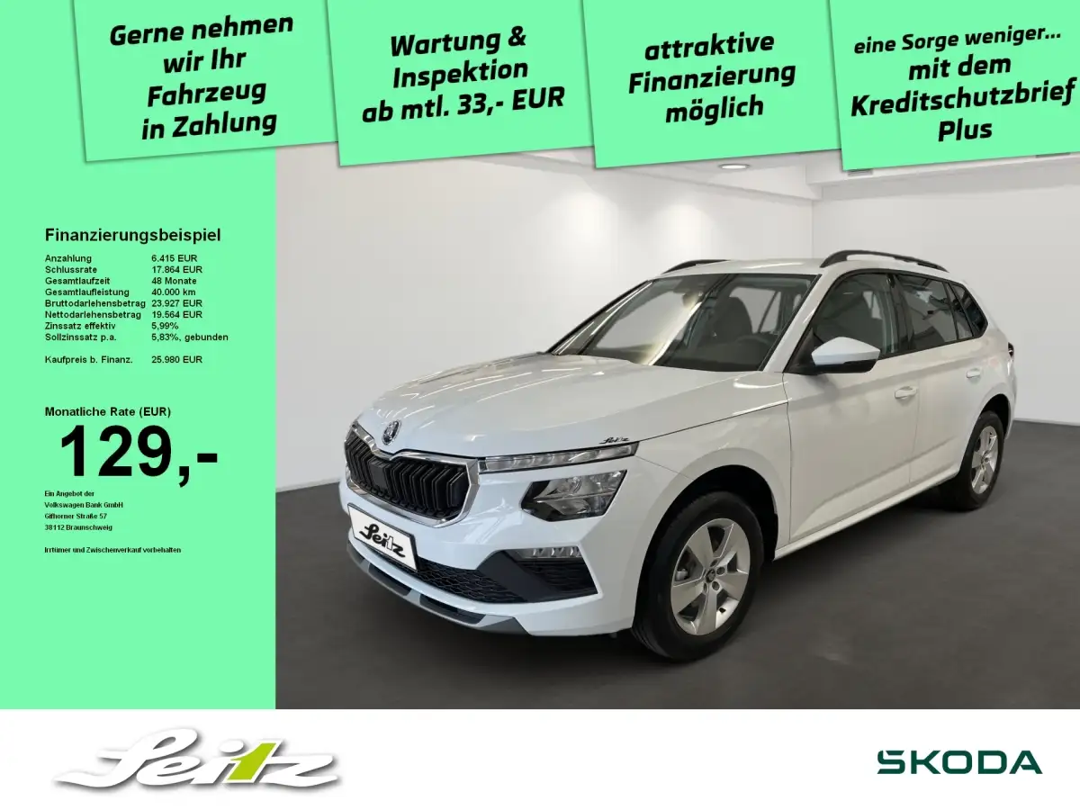 Skoda Kamiq, SUV/Geländewagen/Pickup, Benzin, Automatik, Weiß